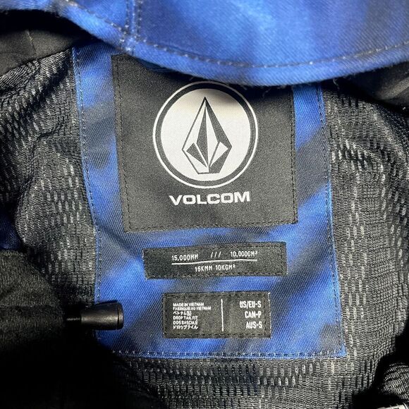 Volcom Fifty Fifty Men’s Small Blue Black Tie Dye Snowboarding Jacket Waterproof - Picture 3 of 12